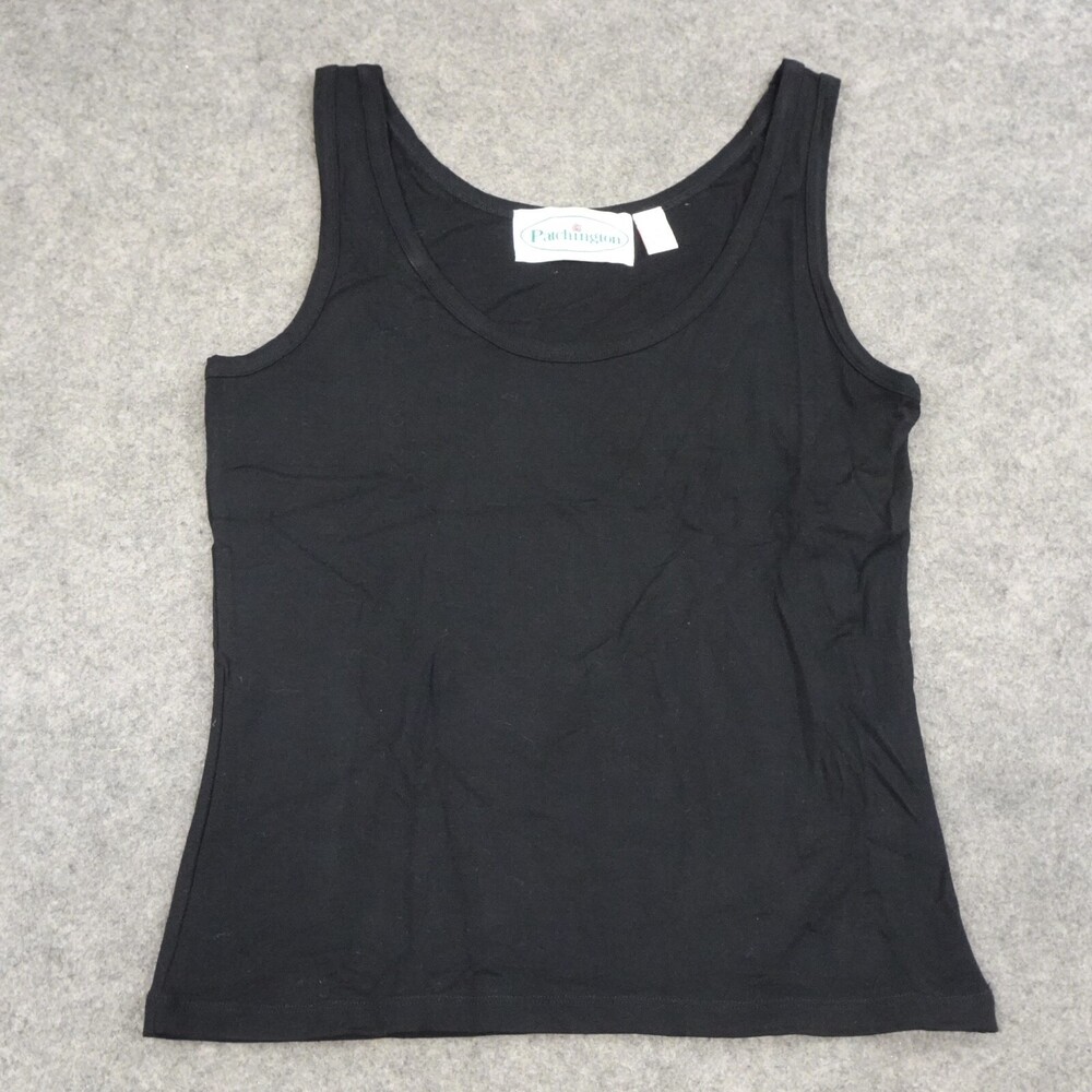 Patchington Top Womens Small S Black Pullover Sleeveless Tank Shirt Solid